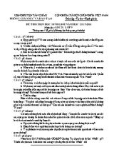 Đề thi chọn học sinh giỏi năm học 2015 - 2016 môn thi Giáo dục công dân lớp 9